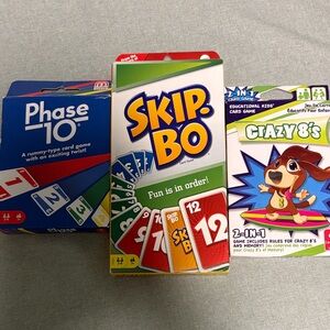 Skip-Bo Card Game Phase 10 Card Game Crazy 8’s Card Game